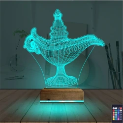 Alaaddin Sihirli Lamba 3D Lamba - Masa Gece Lambası Alaaddin Sihirli Lamba 3D Lamba - Masa Gece Lambası