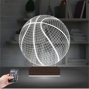 Basketbol Topu Basketçi 3D Lamba - Masa Gece Lambası Basketbol Topu Basketçi 3D Lamba - Masa Gece Lambası