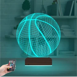 Basketbol Topu Basketçi 3D Lamba - Masa Gece Lambası Basketbol Topu Basketçi 3D Lamba - Masa Gece Lambası