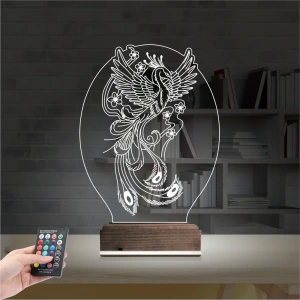 Anka Kuşu 3D Lamba - Masa Gece Lambası Anka Kuşu 3D Lamba - Masa Gece Lambası