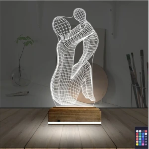 Anne Bebek Minimalist 3D Lamba - Masa Gece Lambası Anne Bebek Minimalist 3D Lamba - Masa Gece Lambası