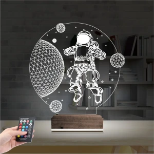 Astronot Gezegen 3D Lamba - Masa Gece Lambası Astronot Gezegen 3D Lamba - Masa Gece Lambası