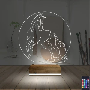At Tasarım 3D Lamba - Masa Gece Lambası At Tasarım 3D Lamba - Masa Gece Lambası