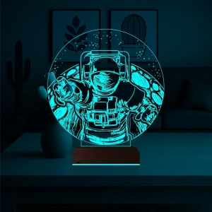 Astronot Gezegen 3D Lamba - Masa Gece Lambası Astronot Gezegen 3D Lamba - Masa Gece Lambası