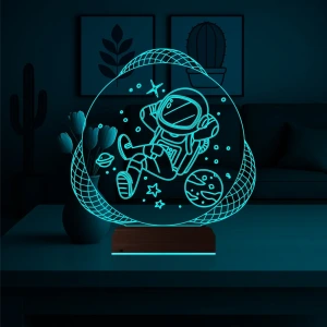 Astronot Uzay 3D Lamba - Masa Gece Lambası Astronot Uzay 3D Lamba - Masa Gece Lambası