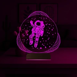 Astronot Uzay 3D Lamba - Masa Gece Lambası Astronot Uzay 3D Lamba - Masa Gece Lambası