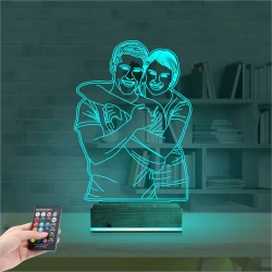 Çizim Kişiye Özel Fotoğraflı 3D Lamba - Masa Gece Lambası Çizim Kişiye Özel Fotoğraflı 3D Lamba - Masa Gece Lambası