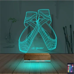 Balerin Bale Ayakkabısı Kişiye Özel 3D Lamba - Masa Gece Lambası Balerin Bale Ayakkabısı Kişiye Özel 3D Lamba - Masa Gece Lambası