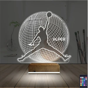 Basketbol Nba Jordan Kişiye Özel 3D Lamba - Masa Gece Lambası Basketbol Nba Jordan Kişiye Özel 3D Lamba - Masa Gece Lambası