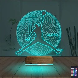 Basketbol Nba Jordan Kişiye Özel 3D Lamba - Masa Gece Lambası Basketbol Nba Jordan Kişiye Özel 3D Lamba - Masa Gece Lambası