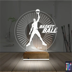 Basketbol Nba Kişiye Özel 3D Lamba - Masa Gece Lambası Basketbol Nba Kişiye Özel 3D Lamba - Masa Gece Lambası