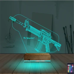 Asker Polis Tüfek Kişiye Özel 3D Lamba - Masa Gece Lambası Asker Polis Tüfek Kişiye Özel 3D Lamba - Masa Gece Lambası