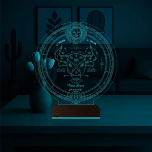Astroloji Boğa Burcu Kişiye Özel 3D Lamba - Masa Gece Lambası Astroloji Boğa Burcu Kişiye Özel 3D Lamba - Masa Gece Lambası