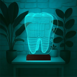 Diş Hekimi Diş Doktoru Hediye Kişiye Özel 3D Lamba - Masa Gece Lambası Diş Hekimi Diş Doktoru Hediye Kişiye Özel 3D Lamba - Masa Gece Lambası