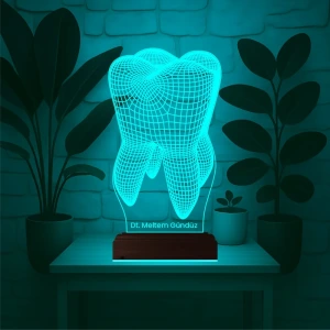 Diş Hekimi Diş Doktoru Hediye Kişiye Özel 3D Lamba - Masa Gece Lambası Diş Hekimi Diş Doktoru Hediye Kişiye Özel 3D Lamba - Masa Gece Lambası