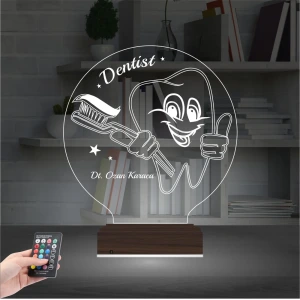 Diş Doktoru Hediye Diş Hekimi Kişiye Özel 3D Lamba - Masa Gece Lambası Diş Doktoru Hediye Diş Hekimi Kişiye Özel 3D Lamba - Masa Gece Lambası