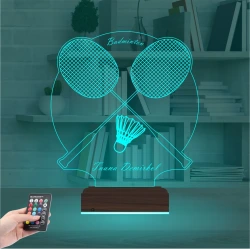 Badminton Bedminton Kişiye Özel 3D Lamba - Masa Gece Lambası Badminton Bedminton Kişiye Özel 3D Lamba - Masa Gece Lambası