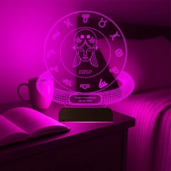 Başak Burcu Virgo Astroloji Doğum Günü Hediyesi Kişiye Özel 3D Lamba - Masa Gece Lambası Başak Burcu Virgo Astroloji Doğum Günü Hediyesi Kişiye Özel 3D Lamba - Masa Gece Lambası